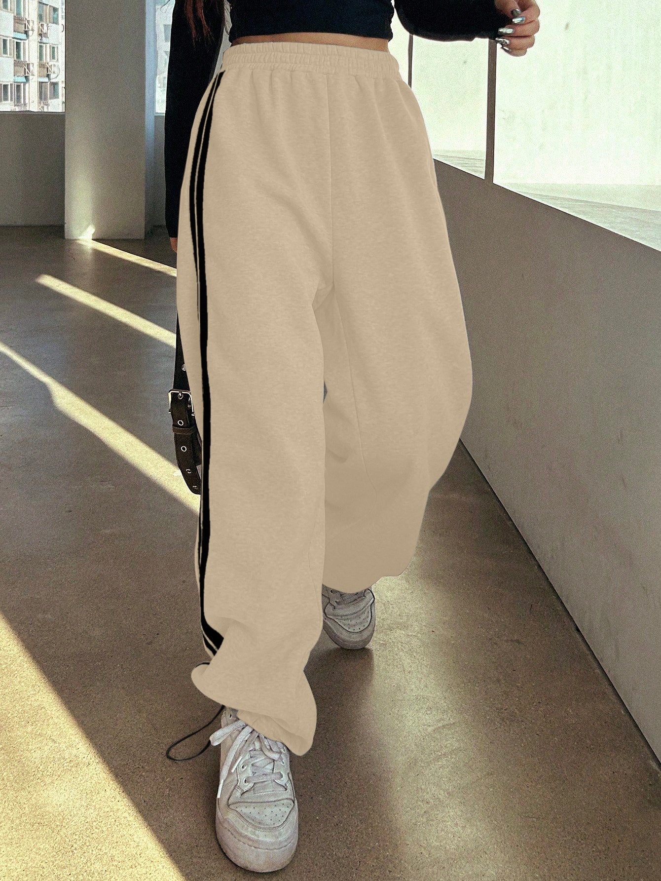 Loose Fitting Baggy Pants with Ties main image 0