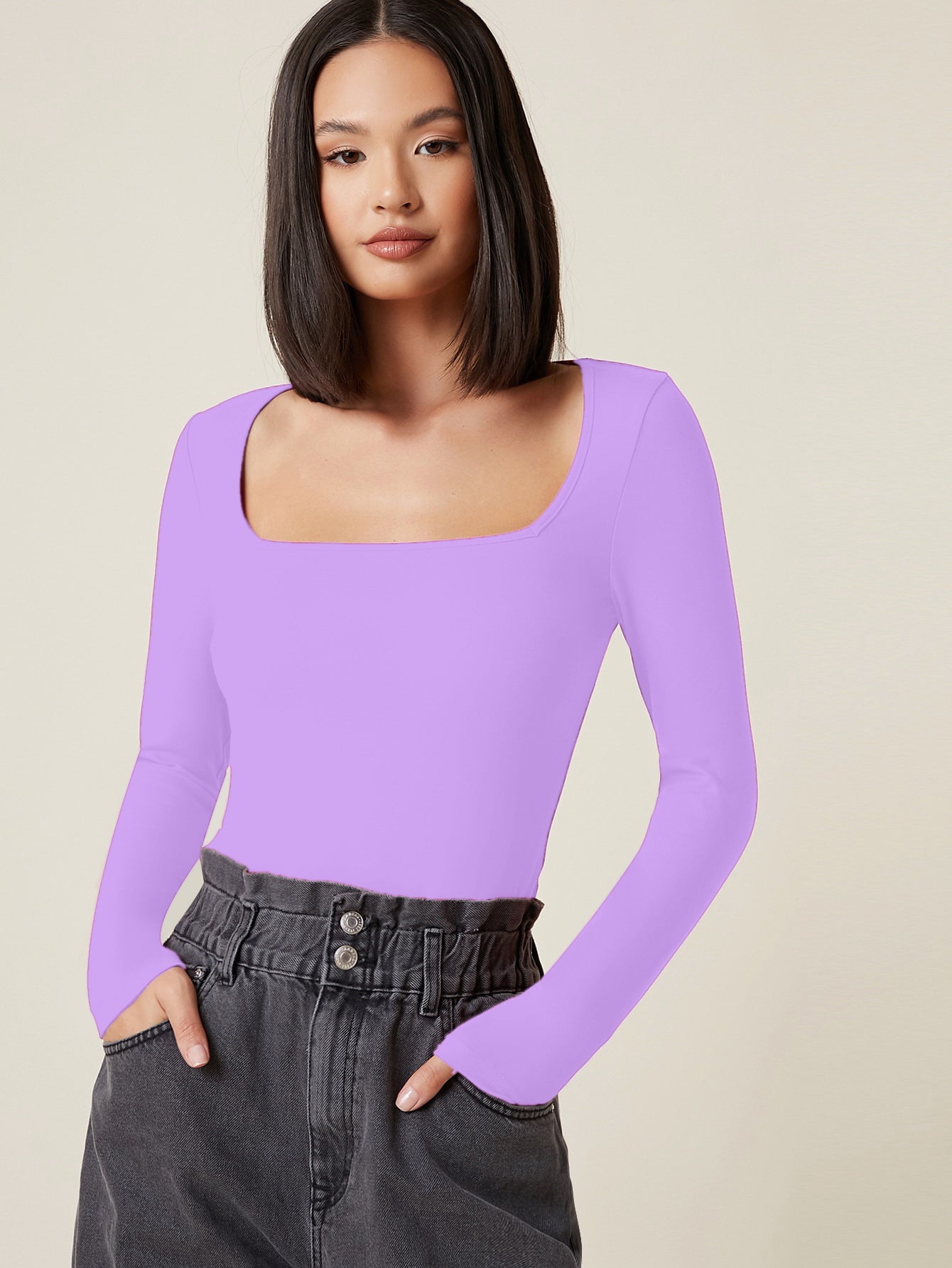 LUNA SQUARE NECK FULL SLEEVE TOP – Aahwan