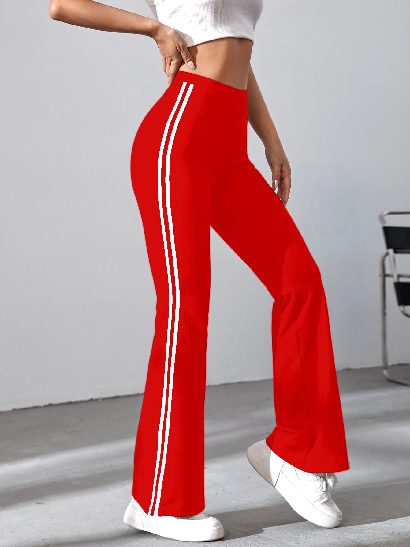 Buy Women Women Red HighRise Parallel Trousers Online At Best Price   Sassafrasin